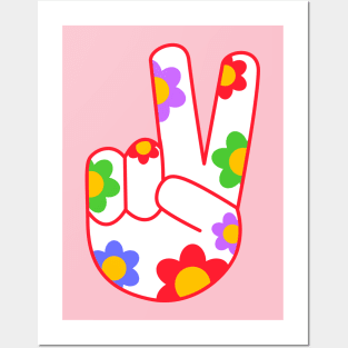 Floral Peace Sign Posters and Art